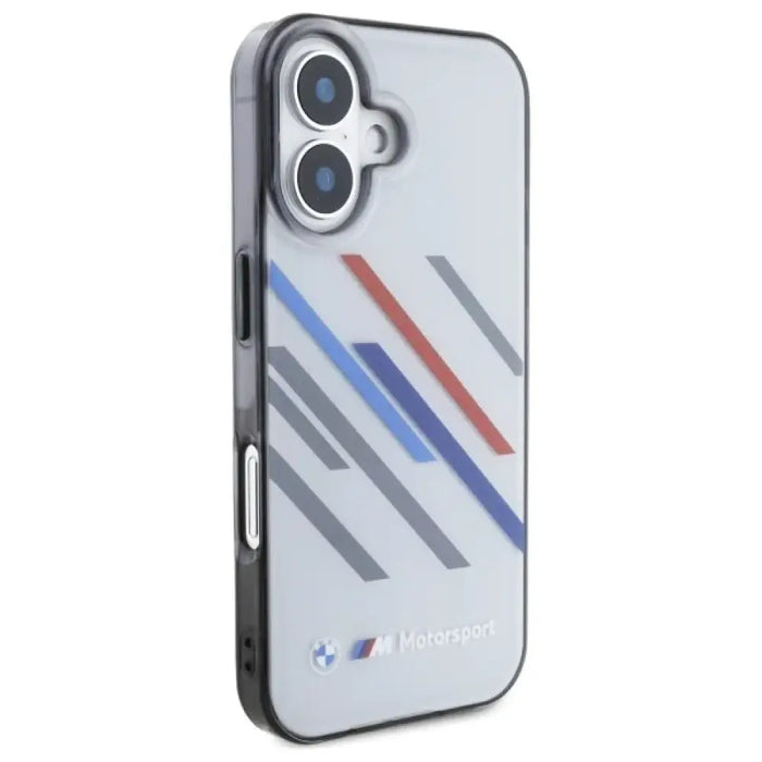 Калъф BMW Motosport IML Random Stripes iPhone 16 Plus - сив
