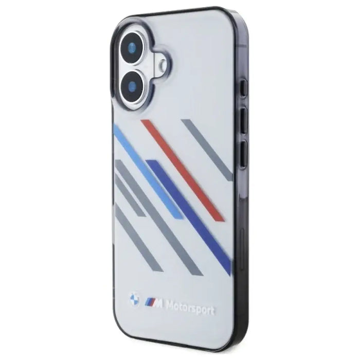 Калъф BMW Motosport IML Random Stripes iPhone 16 Plus - сив