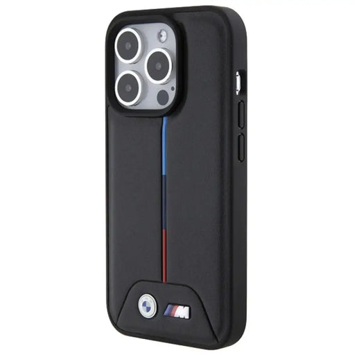 Калъф BMW Quilted Tricolor iPhone 15 Pro - черен