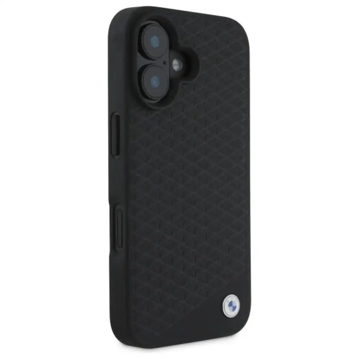 Калъф BMW Sign Leather Diamond Metal Logo MagSafe iPhone 16