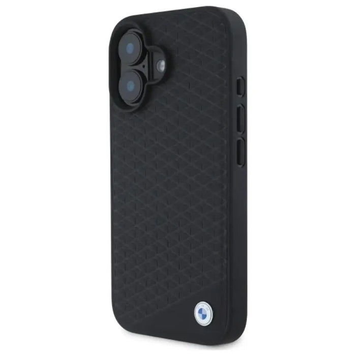 Калъф BMW Sign Leather Diamond Metal Logo MagSafe iPhone 16