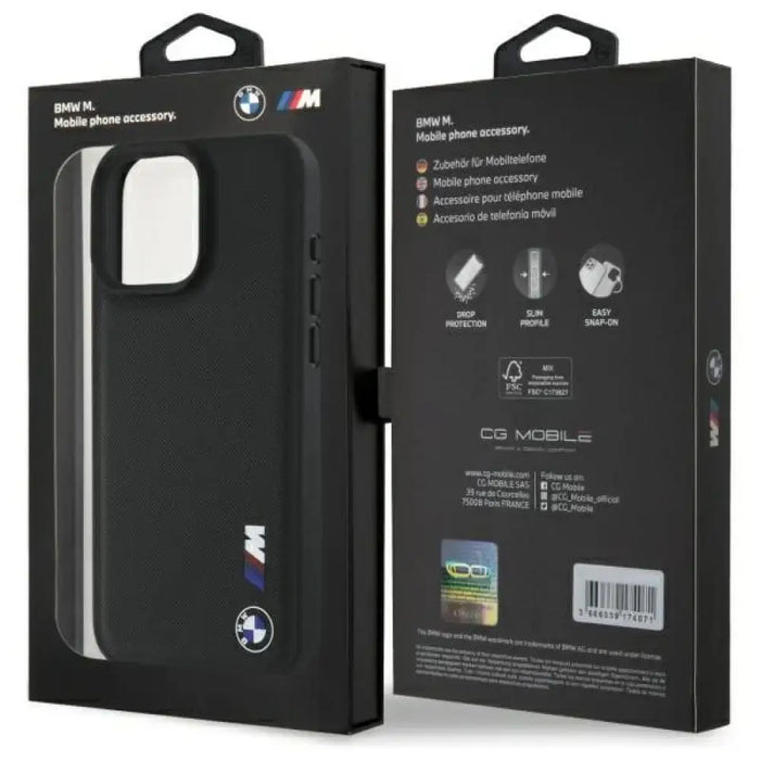 Калъф BMW Smooth Rubber Logo iPhone 16 Pro Max - черен