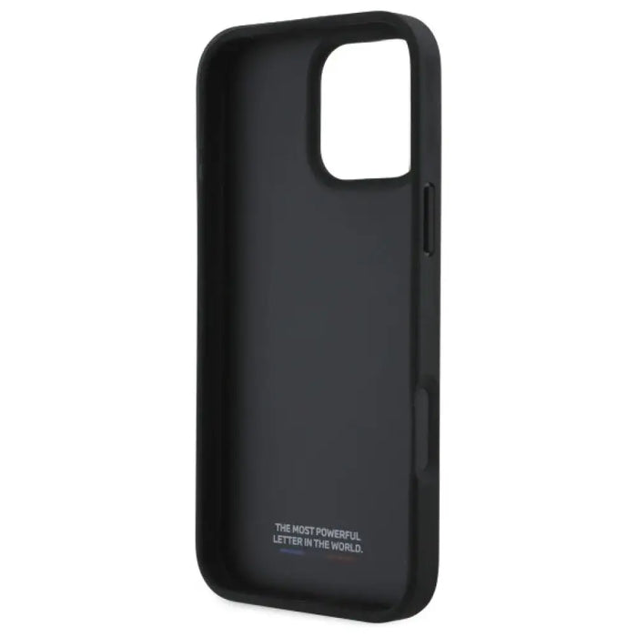 Калъф BMW Smooth Rubber Logo iPhone 16 Pro Max - черен