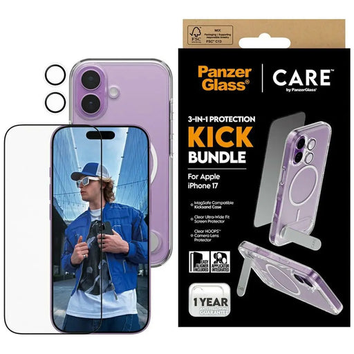 Калъф CARE by PanzerGlass Feature Kick 3in1 + стъкло + леща