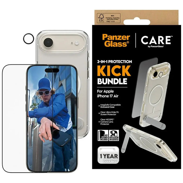 Калъф CARE by PanzerGlass Feature Kick 3in1 + стъкло + леща