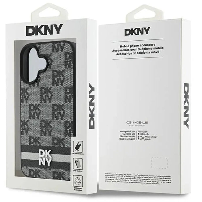 Калъф DKNY Checkered Pattern & Printed Stripes за iPhone 16