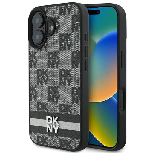 Калъф DKNY Checkered Pattern & Printed Stripes за iPhone 16