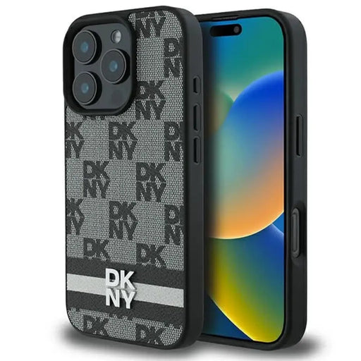 Калъф DKNY Checkered Pattern & Printed Stripes за iPhone 16
