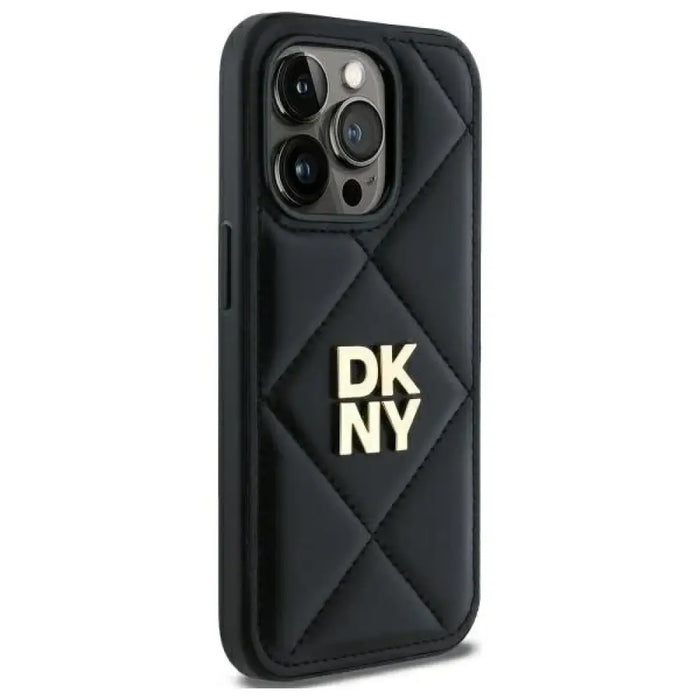Калъф DKNY Quilted Stack Logo iPhone 14 Pro - черен