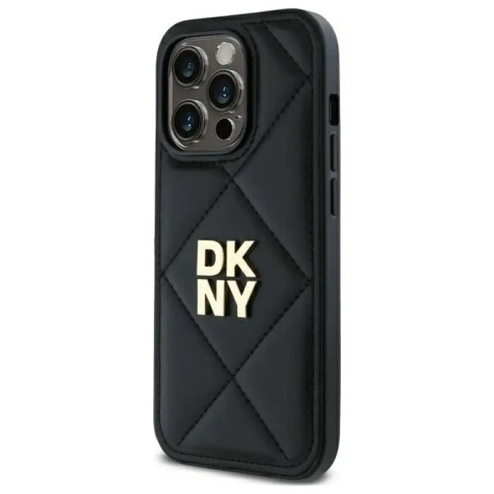 Калъф DKNY Quilted Stack Logo iPhone 14 Pro - черен