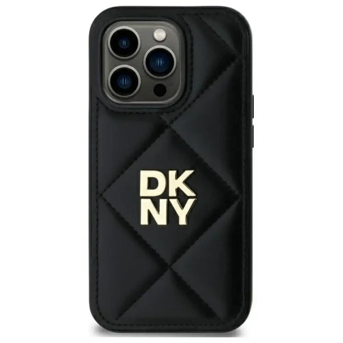 Калъф DKNY Quilted Stack Logo iPhone 14 Pro - черен