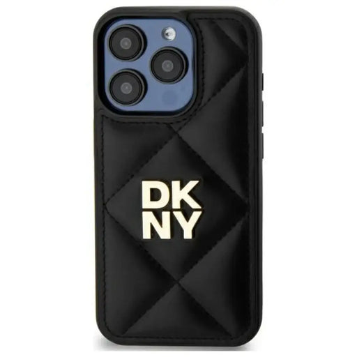 Калъф DKNY Quilted Stack Logo iPhone 15 Pro Max - черен