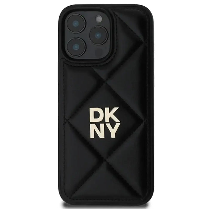 Калъф DKNY Quilted Stack Logo за iPhone 16 Pro Max - черен