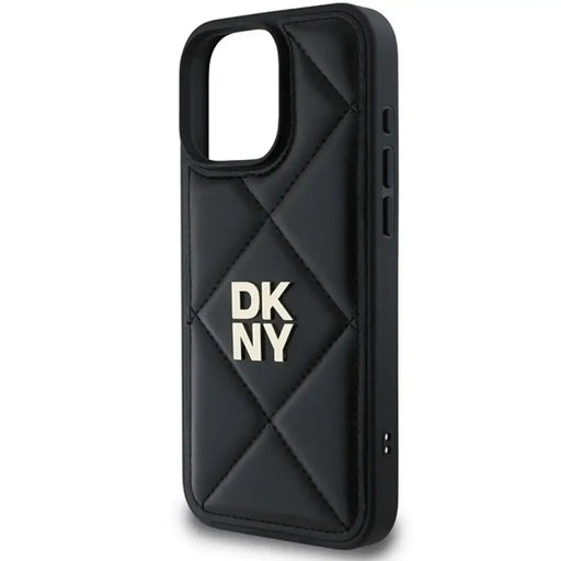 Калъф DKNY Quilted Stack Logo за iPhone 16 Pro Max - черен