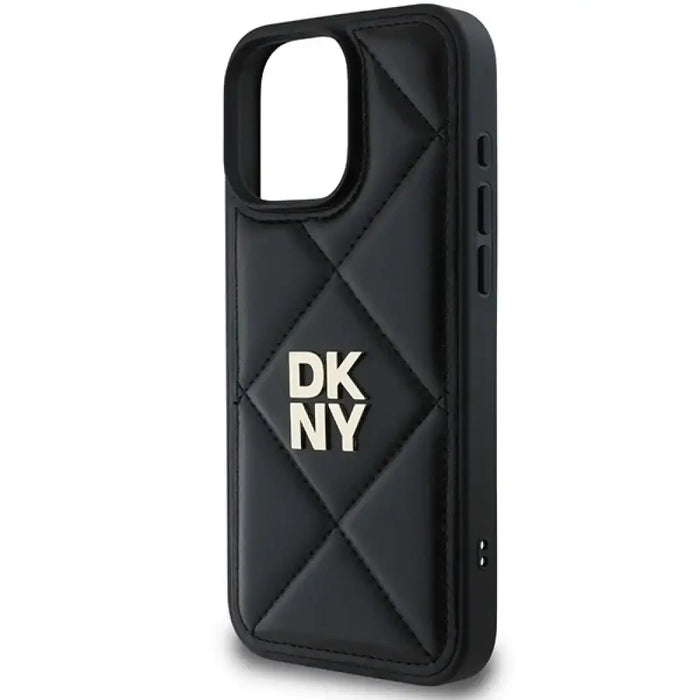 Калъф DKNY Quilted Stack Logo за iPhone 16 Pro Max - черен