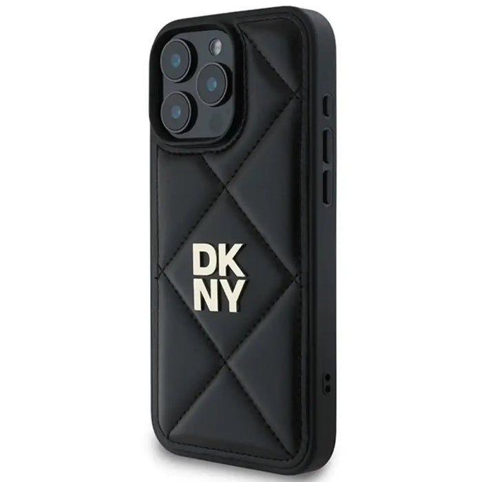 Калъф DKNY Quilted Stack Logo за iPhone 16 Pro Max - черен