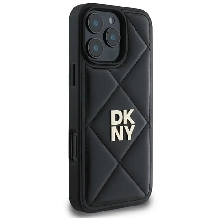 Калъф DKNY Quilted Stack Logo за iPhone 16 Pro Max - черен
