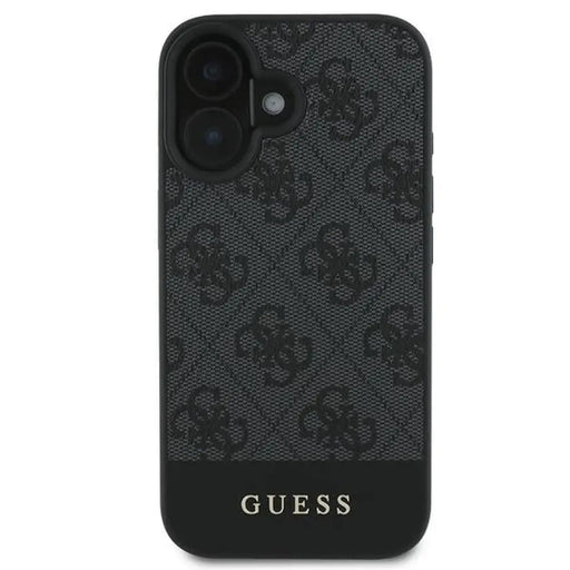 Калъф Guess 4G Bottom Stripe iPhone 16 - сив