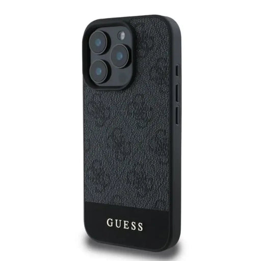 Калъф Guess 4G Bottom Stripe за iPhone 16 Pro - сив