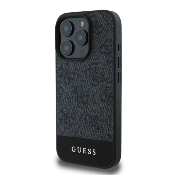 Калъф Guess 4G Bottom Stripe за iPhone 16 Pro - сив