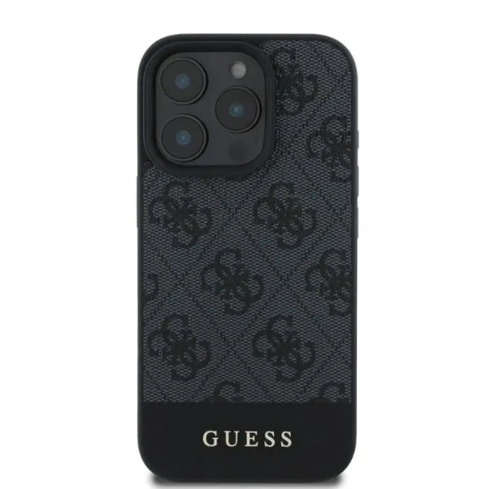 Калъф Guess 4G Bottom Stripe за iPhone 16 Pro - сив
