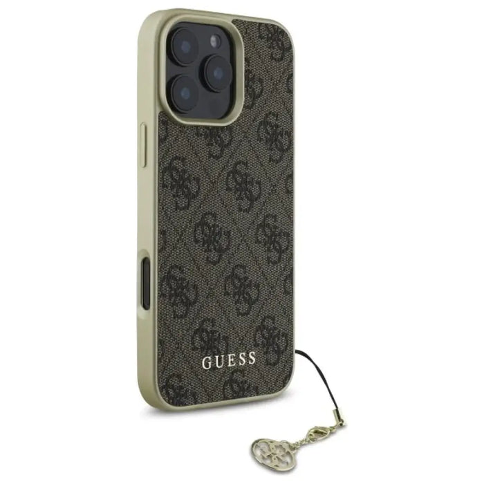 Калъф Guess 4G Charms Collection iPhone 16 Pro Max - кафяв