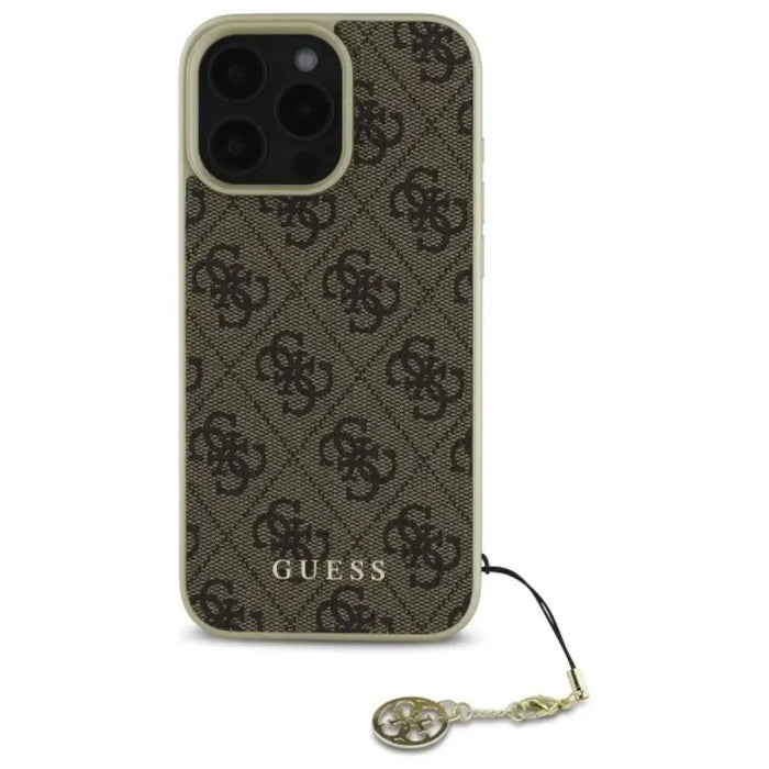 Калъф Guess 4G Charms Collection iPhone 16 Pro Max - кафяв