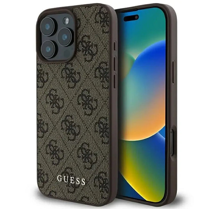 Калъф Guess 4G Classic iPhone 16 Pro Max - кафяв