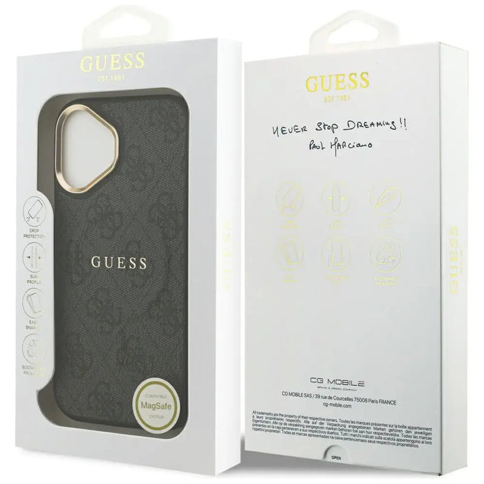 Калъф Guess 4G PU Classic Logo MagSafe за iPhone 17 - черен