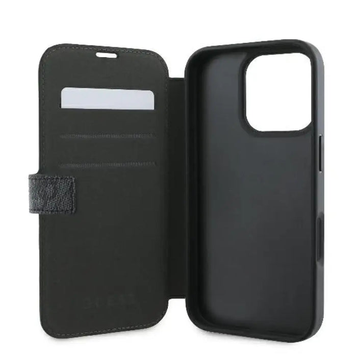 Калъф Guess 4G с метално лого за iPhone 16 Pro Max черен