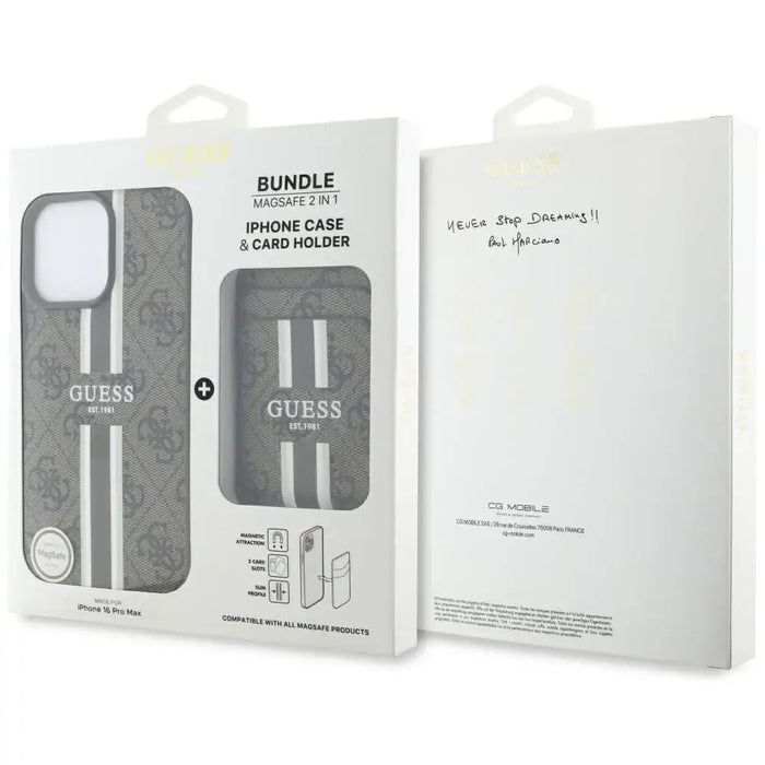 Калъф Guess 4G Stripes с портфейл Magsafe за iPhone 16 Pro