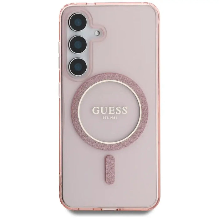 Калъф Guess Glitter Circle Classic Logo MagSafe за Samsung