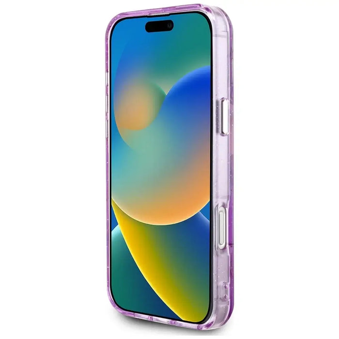 Калъф Guess Glitter Flowers Triangle Buttons MagSafe Case