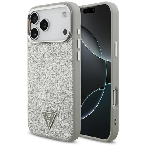 Калъф Guess Glitter Triangle Logo MagSafe за iPhone 17 Pro