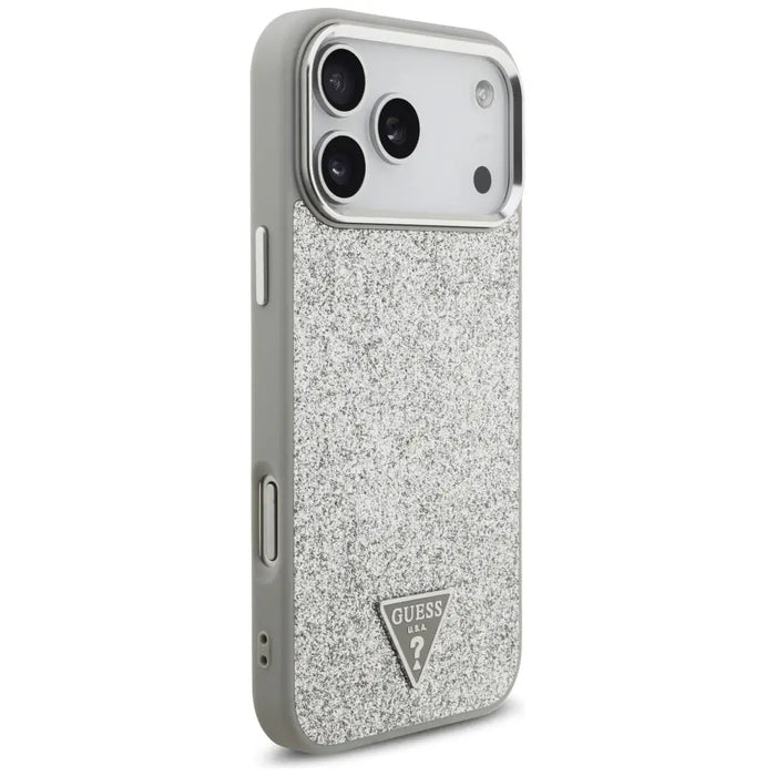 Калъф Guess Glitter Triangle Logo MagSafe за iPhone 17 Pro