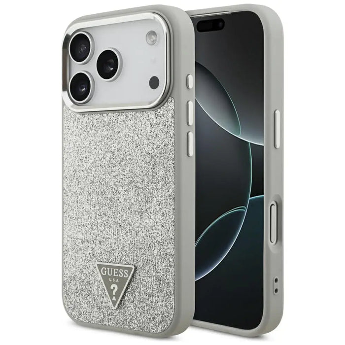 Калъф Guess Glitter Triangle Logo MagSafe за iPhone 17 Pro