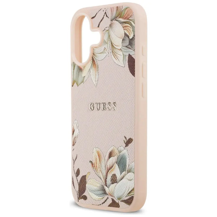 Калъф Guess Grained Flowers Classic Logo MagSafe iPhone 17