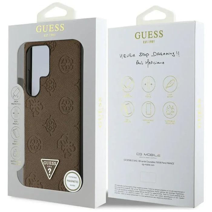 Калъф Guess Grained Hot Stamp Peony Pattern Triangle Logo