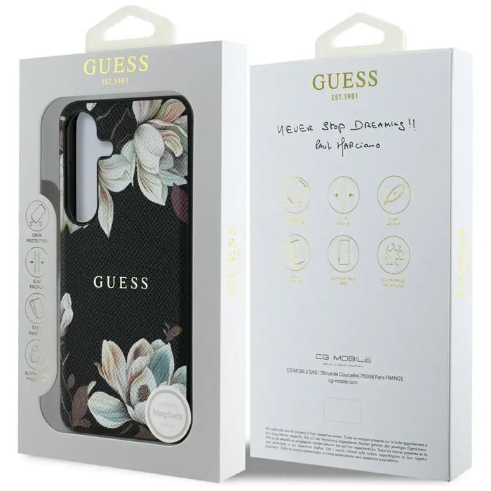 Калъф Guess Grained Printed Flower Pattern MagSafe