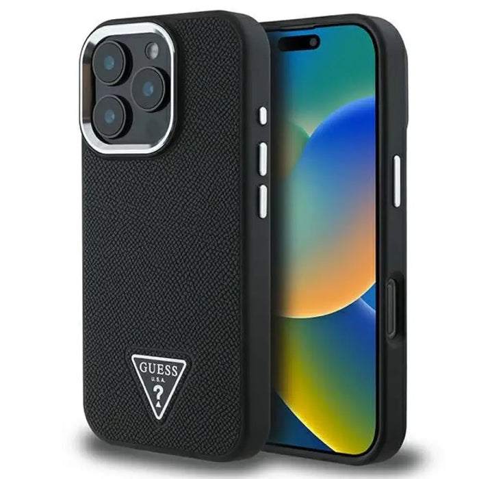 Калъф Guess Grained Triangle MagSafe за iPhone 16 Pro