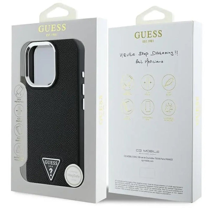 Калъф Guess Grained Triangle MagSafe за iPhone 16 Pro