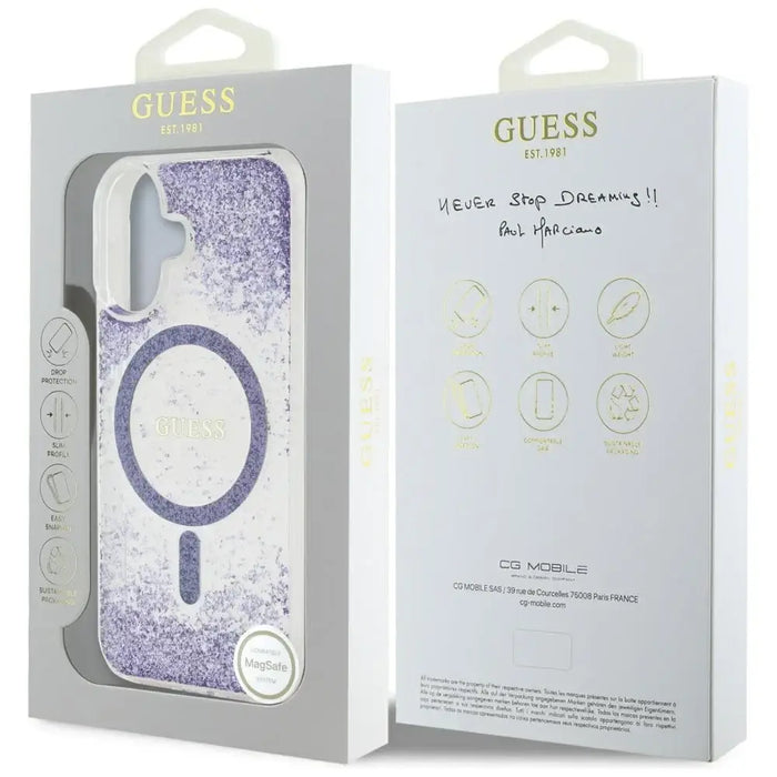 Калъф Guess HC Resin Bottom Glitter MagSafe за iPhone 16