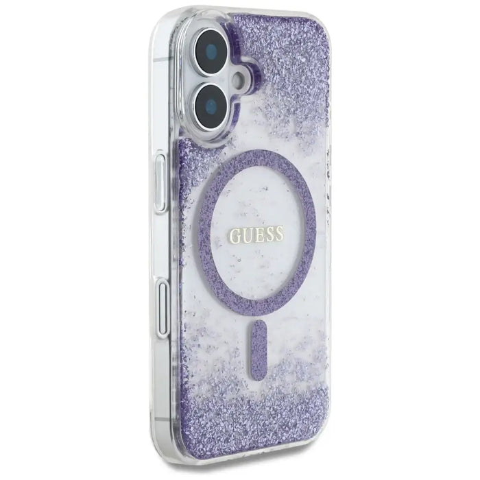 Калъф Guess HC Resin Bottom Glitter MagSafe за iPhone 16