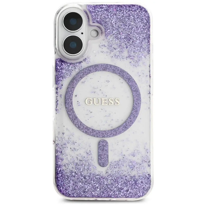 Калъф Guess HC Resin Bottom Glitter MagSafe за iPhone 16