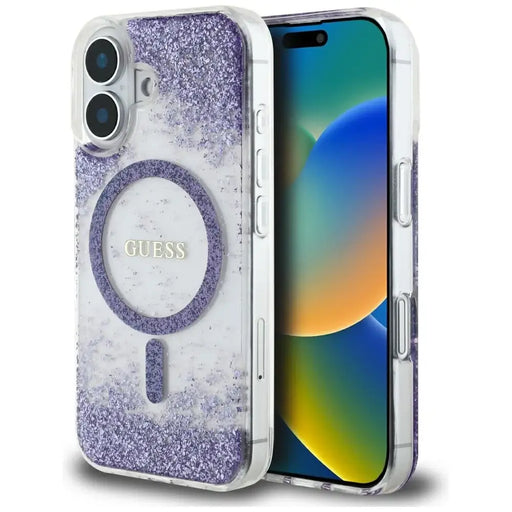 Калъф Guess HC Resin Bottom Glitter MagSafe за iPhone 16