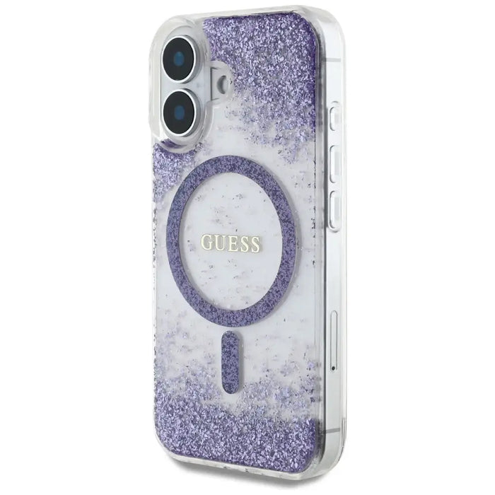 Калъф Guess HC Resin Bottom Glitter MagSafe за iPhone 16