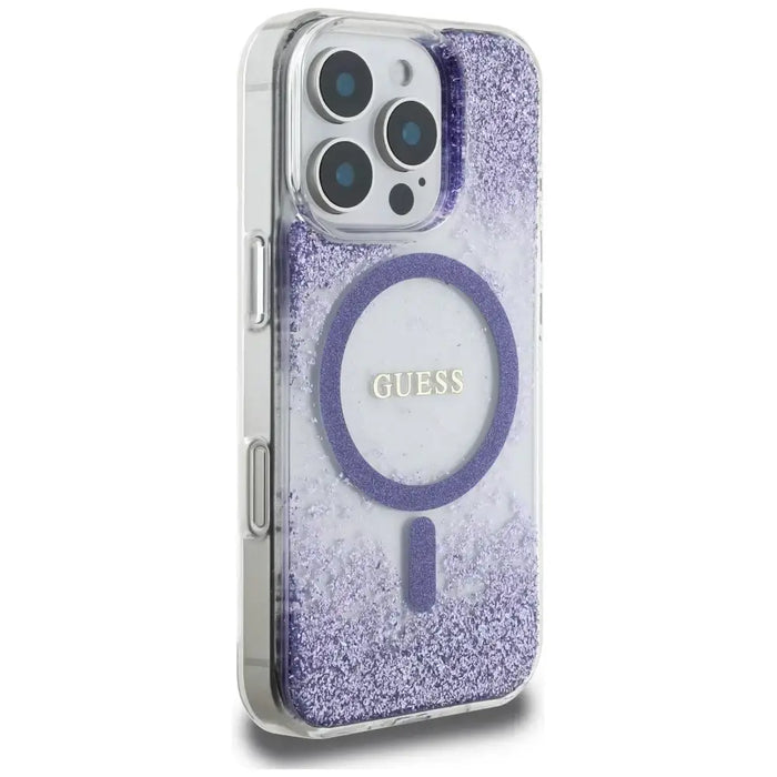 Калъф Guess HC Resin Bottom Glitter MagSafe за iPhone 16