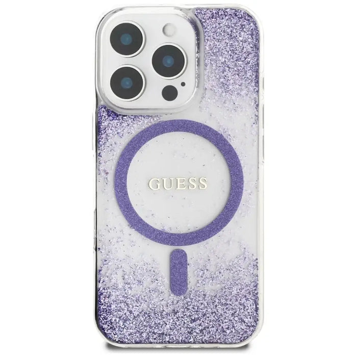 Калъф Guess HC Resin Bottom Glitter MagSafe за iPhone 16