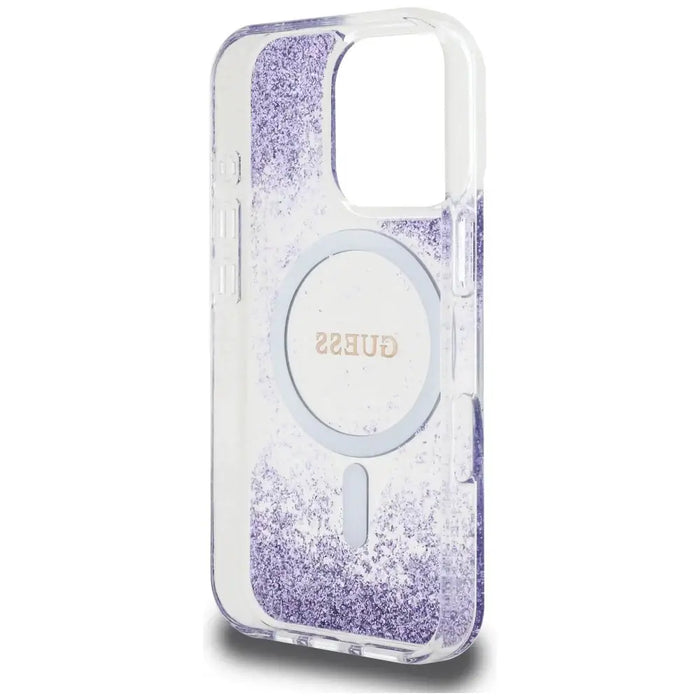 Калъф Guess HC Resin Bottom Glitter MagSafe за iPhone 16