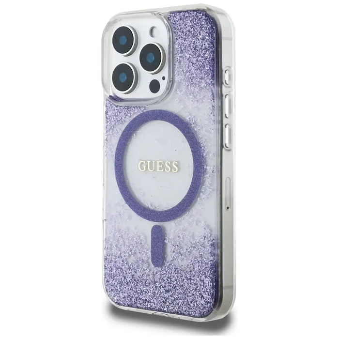 Калъф Guess HC Resin Bottom Glitter MagSafe за iPhone 16